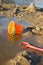 Child\'s beach bucket and shovel