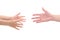 Child\'s hands reaching for adult\'s hand