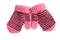 Child\'s pink mittens with black stripe