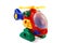 Child\'s plastic helicopter on a white