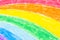 Child\'s rainbow crayon drawing