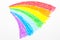 Child\'s rainbow crayon drawing