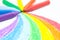 Child\'s rainbow crayon drawing