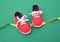 Child`s shoes measurement,pair of sneakers with centimeter,foot size measure