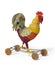 Child\'s toy a chicken rooster on wheels antique vintage