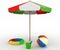 Child\'s toys for a Beach under an Umbrella