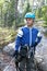 Child with safety climbing equipment