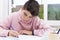 Child on the school desk