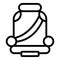 Child seat with safety belt icon, outline style
