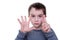 Child with seven fingers up