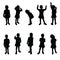 Child silhouette cute girl poses