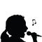 Child silhouette singing illustration