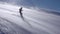 Child on a Ski Slope and Snowstorm. Slow Motion