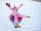 Child sledding in winter hill