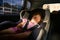 Child sleeping in car seat