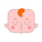 Child sleeps face isolated. Baby sleeping head. Vector illustration.