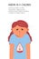 The child suffers from hypoglycemia. A teenager with symptoms of low blood sugar. Vector illustration in flat style