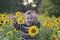 The child in sunflowers