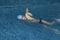 Child swimmer in swimming pool