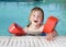 Child swimming pool portrait