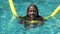 Child Swimming in Pool, Smiling Kid, Happy Little Girl Portrait Enjoying Summer Vacation