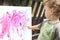 Child, Toddler Fingerpainting