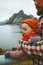 Child traveling with father in Norway family lifestyle outdoor