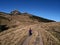 Child trekking in the mountains