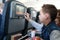 Child turns on multimedia system on board aircraft