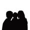 A child and two women head, body part silhouette vector