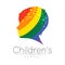 Child Vector Color Logo of Grow Up Kids.Silhouette profile human head. Concept logo for people, children, autism, kids