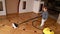 The child washes the floor. Home cleaning child. High quality video