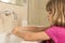 Child washing hands