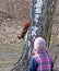 Child Watching squirrel