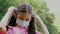 Child wear face mask during coronavirus and flu