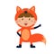 Child Wearing Costume of Fox. Vector Illustration