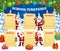 Child winter holiday timetable template with Santa