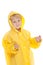 Child with yellow raincoat