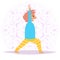 Child yoga. Vector. Cartoon