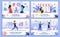 Childbirth Waiting Happy Time Vector Banners Set