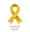 Childhood Cancer awareness month in September. Gold color ribbon Cancer Awareness Products.