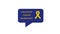 Childhood cancer awareness. Yellow gold ribbon in speech bubble, . International Childhood Cancer Day.