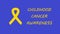 Childhood cancer awareness. Yellow gold ribbon in speech bubble, . International Childhood Cancer Day.