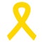Childhood cancer awareness. Yellow gold ribbon in speech bubble, . International Childhood Cancer Day.