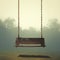 Childhood memories Empty swing sways quietly in the deserted playground