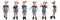 Childhood and people concept - set of stylish little girl wearing denim in full length isolated