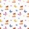 Childhood seamless pattern with cute butterflies