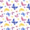 Childhood seamless pattern with cute butterflies