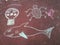 Childish animals chalk  hand drawn set