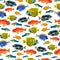 A Childish bright cartoon tropic fish pattern